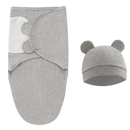 Baby Swaddle Sleep Sack with Hat Set for 0-3 months 3-Pack Soft Cotton Newborn Wearable Swaddle Wrap for Girls Boys