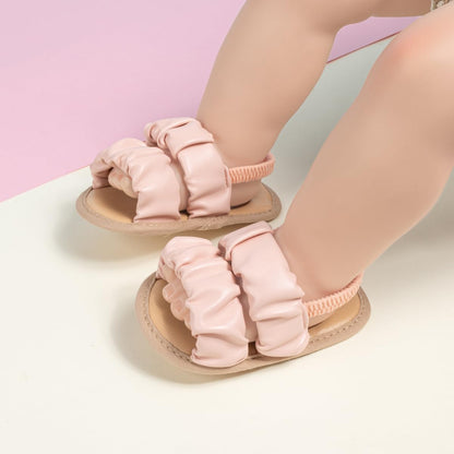 Meckior Infant Baby Girls Boys Summer Sandals Open Toe Lace Princess Dress Wedding Flats Shoes Newborn Toddler Soft Non-slip Sole First Walker Crib Shoes