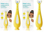 Frida Baby Grow-with-Me Baby Toothbrush Training Set | Infant to Toddler Toothbrush 0-12 months, Cleans All Sides at Once, Oral Care for Sensitive Gums | Yellow