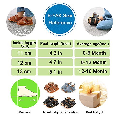 E-FAK Baby Boys Girls Summer Sandals Outdoor Beach Anti-Slip Rubber Soft Sole Newborn Toddler First Walker Shoes