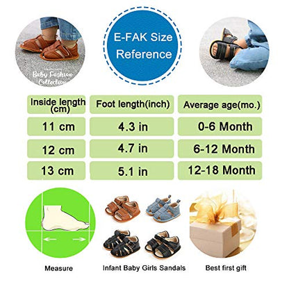 E-FAK Baby Boys Girls Summer Sandals Outdoor Beach Anti-Slip Rubber Soft Sole Newborn Toddler First Walker Shoes