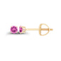 14K Gold Plated 925 Sterling Silver Hypoallergenic 3mm Round Genuine Birthstone Solitaire Screwback Stud Earrings