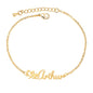 Custom Bracelet with Name 18K Gold Plated Personalized Name Ankle Bracelet Adjustable, Customized Beach Jewelry Gifts for Women Girlfriend