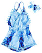 6M-3T Baby Girl Backless Bodysuit Outfit Set Romper Jumpsuit with Headband