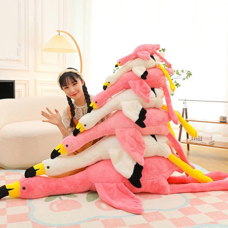 62" Flamingo Stuffed Animal Plush Pillow Giant Stuffed Animal Plush Doll Pink Flamingo Plush Toys for Kids Birthday Christmas Decoration Gifts（Pink）