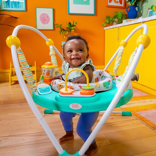 Bright Starts Bounce Bounce Baby 2-in-1 Activity Center Jumper & Table - Playful Pond (Green), 6 Months+
