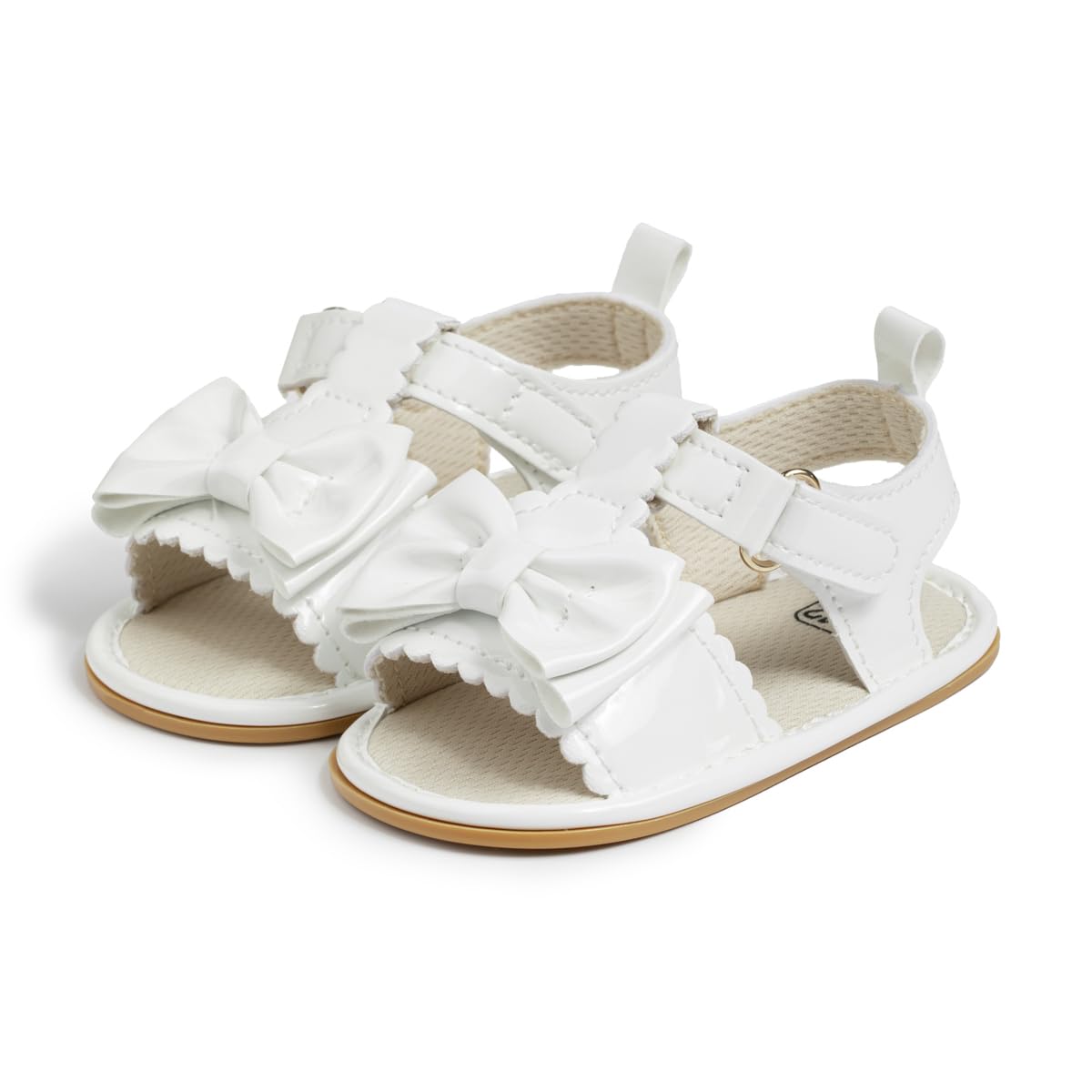 Kannior Infant Boys Girls Sandals Breathable Premium Baby Summer Outdoor Casual Beach Shoes Lightweight Toddler Flower Bowknot Anti Slip Rubber Sole Newborn Prewalker First Crib Shoes