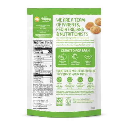 Happy Baby Organics Creamies Freeze-Dried Veggie & Fruit Snacks with Coconut Milk, Apple Spinach Pea & Kiwi