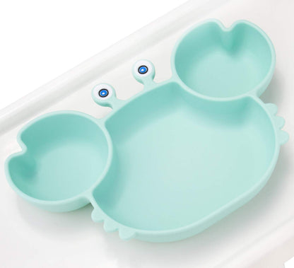 Silicone Suction Plate for Toddlers - Self Feeding Training Divided Plate Dish and Bowl for Baby and Toddler, Fits for Most Highchairs Trays, BPA Free Microwave Dishwasher Safe