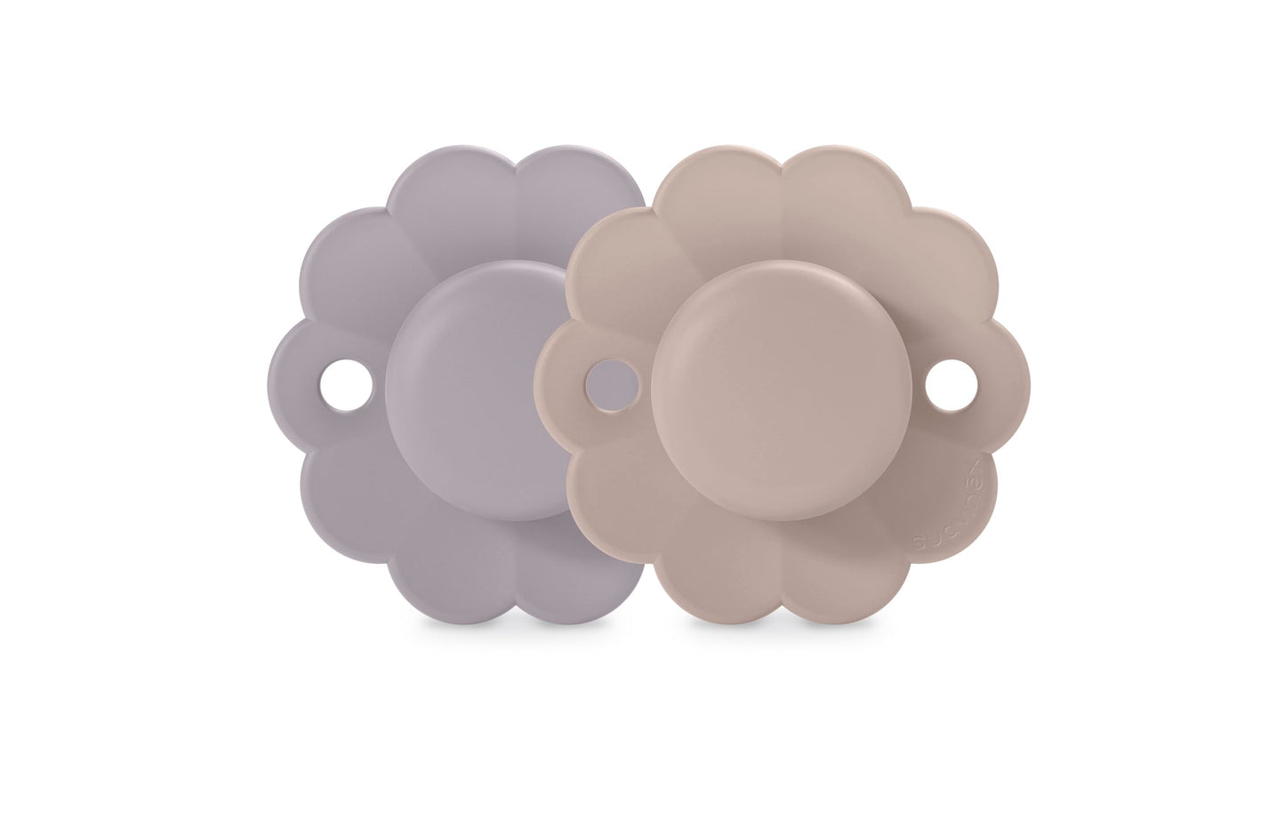 Suavinex Wonder Baby Pacifier, SX Pro Silicone Nipple, Reversible, Non Irritating Shield Design, 2 Pk Pacifiers 0-6 Months, Made in Europe, Mauve/Chalk