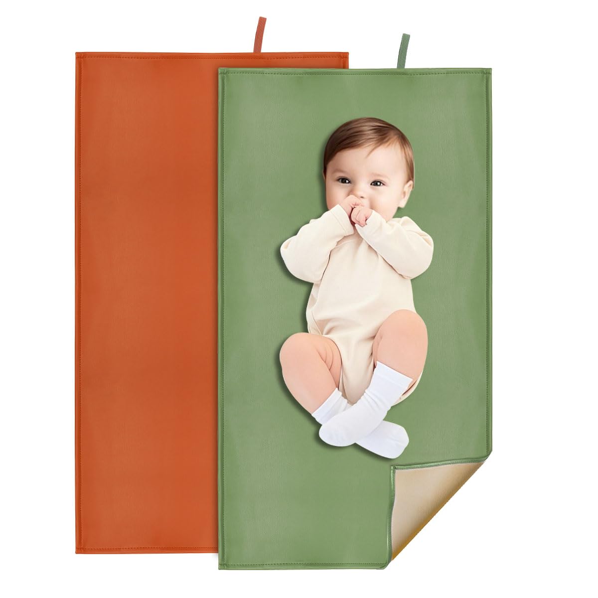 Sage Green Diaper Changing Pad for Baby, Portable Baby Changing Mat for Travel or Home, Foldable Mat Fits Perfectly in Diaper Bag (67-03)