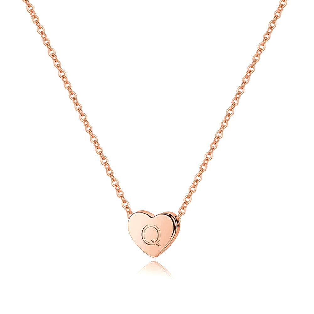 M MOOHAM Heart Initial Necklace Gifts for Girls Women, S925 Sterling Silver Tiny Letter Necklace Birthday Gift for Kids Teen Girl Jewelry