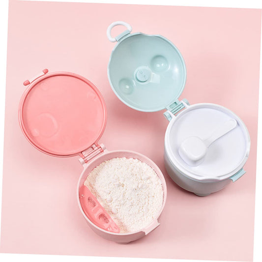 3pcs Portable Storage Tank Formula Holder Rice Flour Grid Seal Container Baby Clothes Complementary Food Container for Formula Milk Powder Formula Dispenser Packing Box