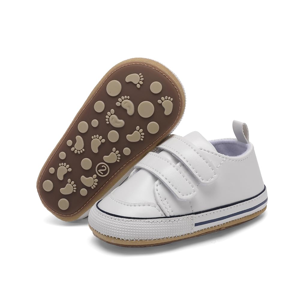 Clowora Baby Boys Girls Shoes Non-Slip Rubber Sole Sneakers Infant First Walking Toddler Crib Shoes Newborn Loafers Flats.