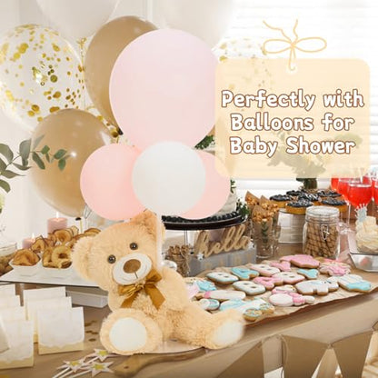 MorisMos 6Pcs Teddy Bears Bulk Baby Shower, 14inch Cute Teddy Bear Stuffed Animals Plush, Small Stuffed Bears on Centerpiece Baby Shower, White