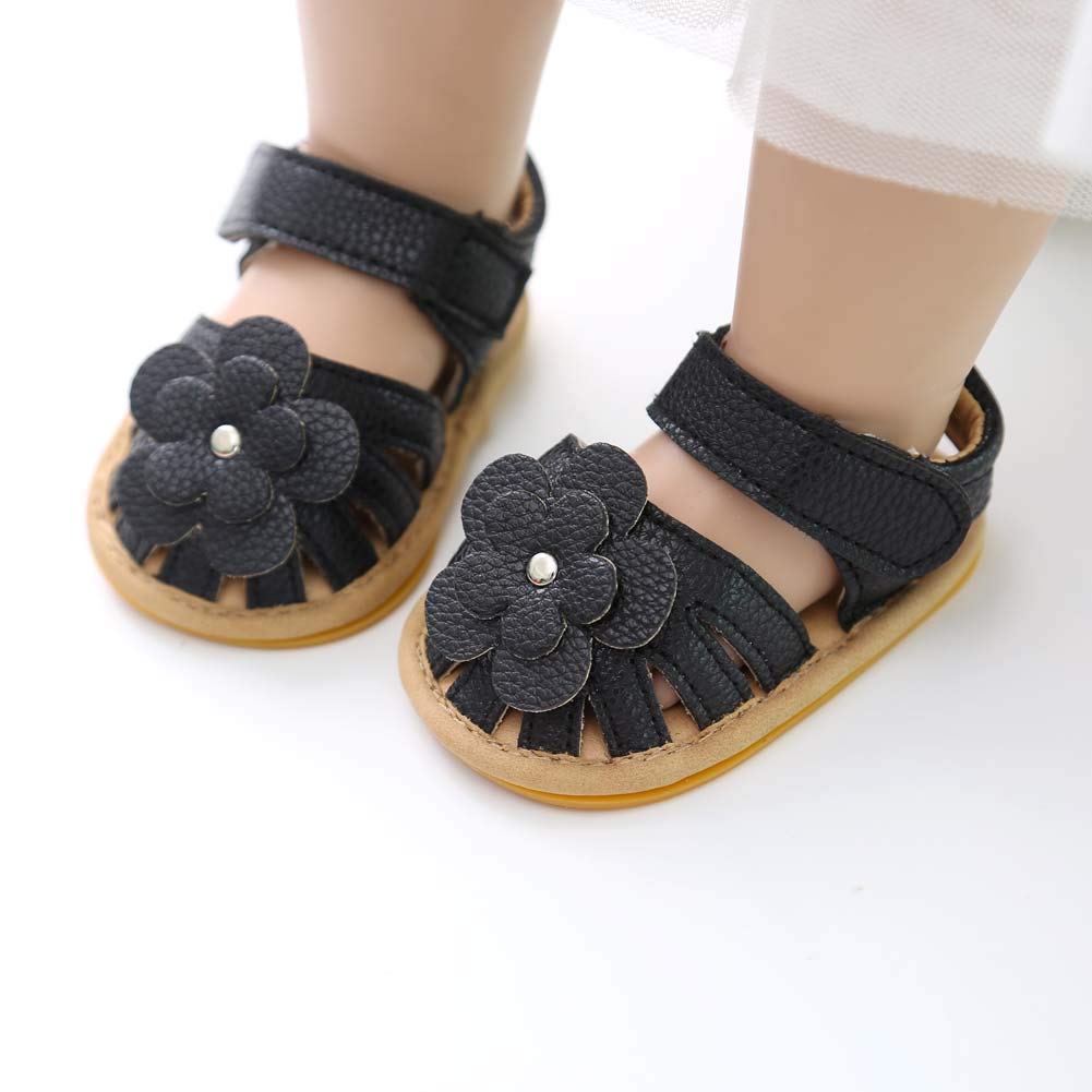 Kannior Infant Boys Girls Sandals Breathable Premium Baby Summer Outdoor Casual Beach Shoes Lightweight Toddler Flower Bowknot Anti Slip Rubber Sole Newborn Prewalker First Crib Shoes