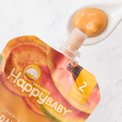 Happy Baby Organic Baby Food, Apples, Blueberries & Oats, 4 Oz