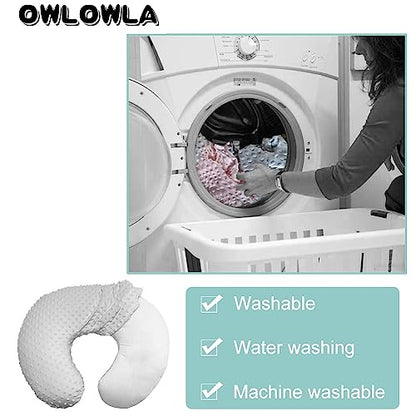 OWLOWLA Nursing Pillow Cover, Breastfeeding Pillow Slipcover Fits Nursing Pillow for Baby Boy Girl(Blush Pink)