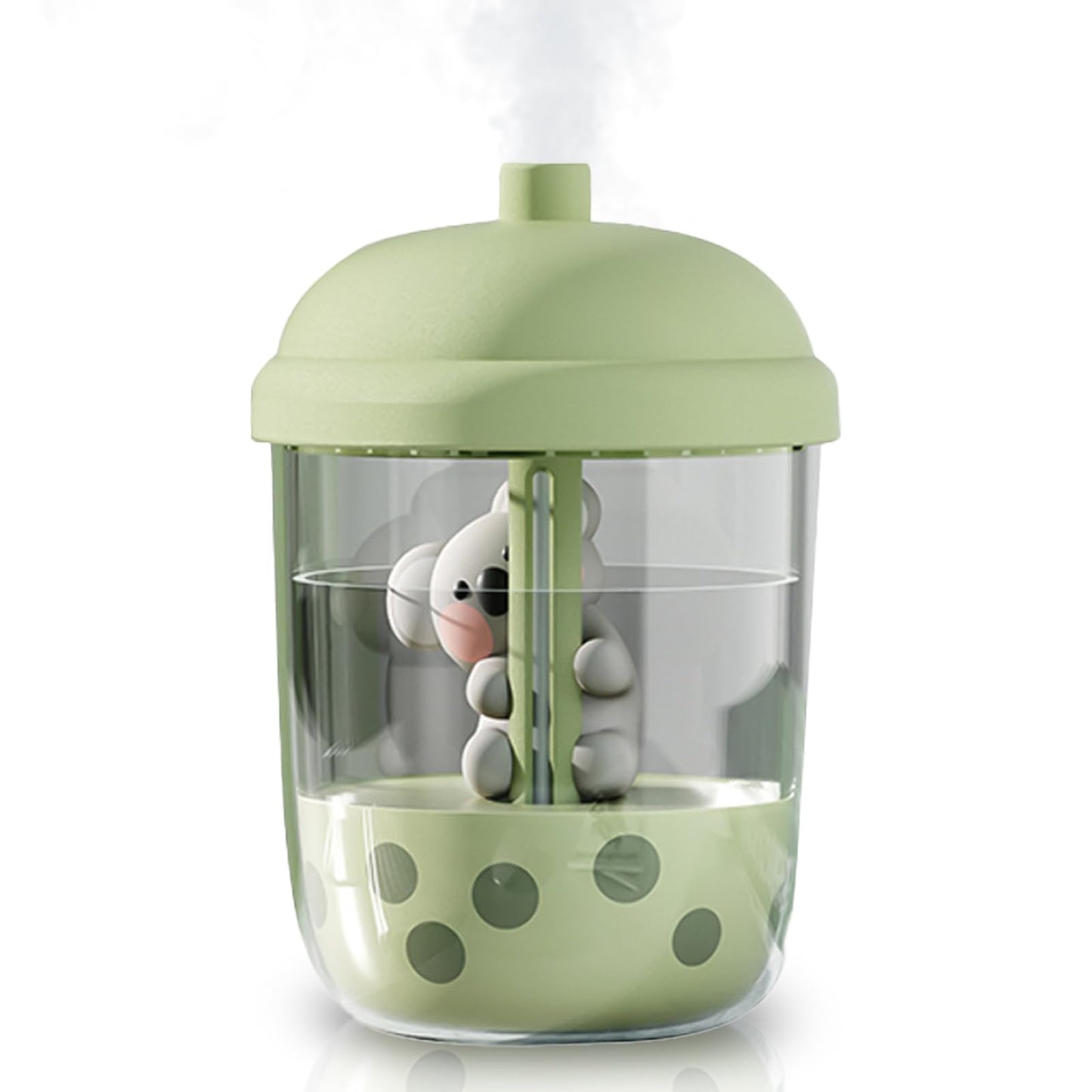 Koala-Theme Mini Cool Mist Humidifier - 450ml USB Personal Humidifier with Auto Shut-Off, Ultra-Quiet (Green)