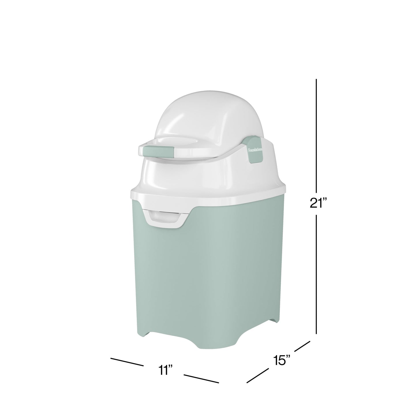 Foundations Mini Diaper Pail with Airtight Lid - Durable & Odorless Diaper Disposal, Large Capacity, Holds up to 30 Newborn Diapers, Refill with Any Bags - Pink