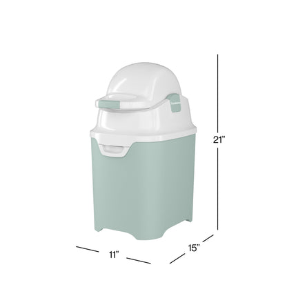 Foundations Mini Diaper Pail with Airtight Lid - Durable & Odorless Diaper Disposal, Large Capacity, Holds up to 30 Newborn Diapers, Refill with Any Bags - Pink