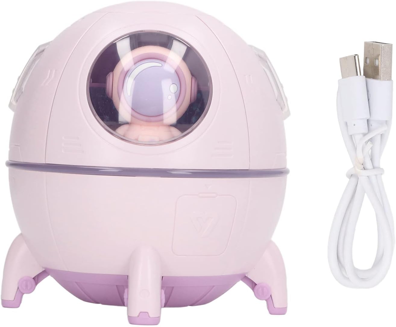 Space Capsule Humidifier USB Large Mist Volume Cute Baby Humidifier with Diffuser Night Light for Car Office Room Bedroom Home Car Desktop White (Light Purple)