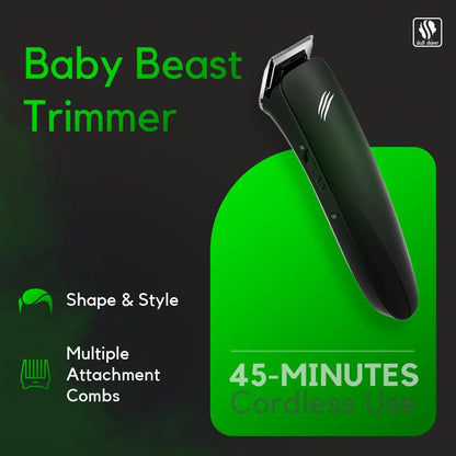 Skull Shaver Baby Beast Trimmer: Ultimate Cordless Hair & Beard Trimmer with Precision Blades | Complete Grooming Kit