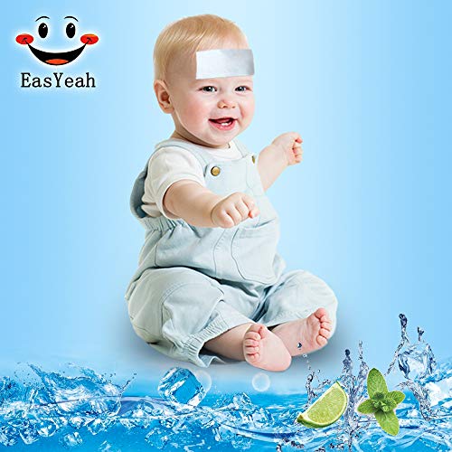 16 Sheets Baby Cool Pads for Kids Fever Discomfort & Pain Relief, Cooling Relief Fever Reducer, Soothe Headache Pain, Pack of 16