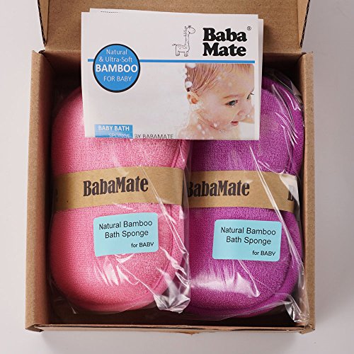 Baby Bath Sponge - Ultra Soft Baby Sponge for Bathing - Kids Bath Sponges for Infants, Toddler Bath Time, 2 Count (1 Pack) - Green Blue
