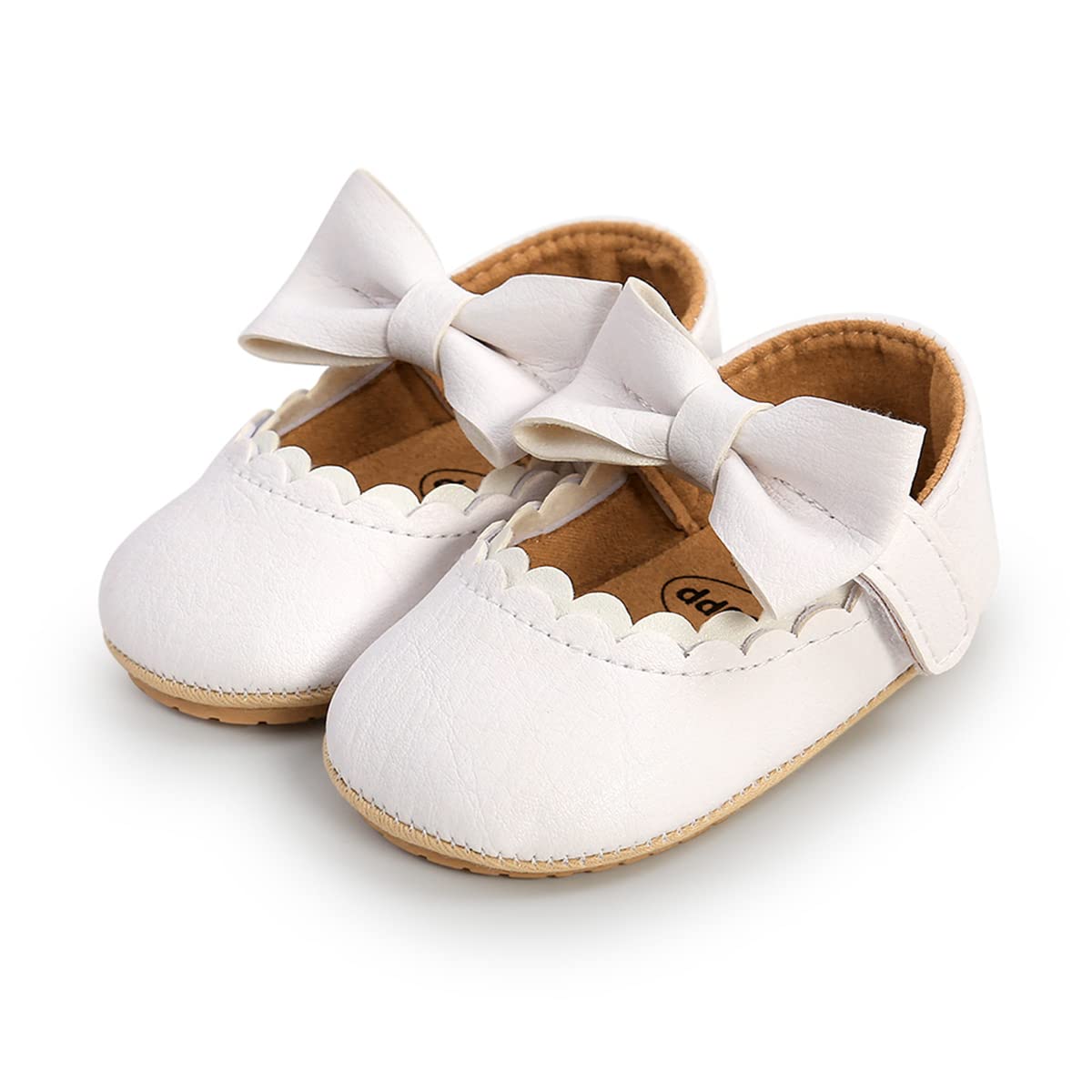 COSANKIM Baby Girls Mary Jane Flats Shoes Anti-Slip Rubber Sole Infant Toddler Princess Wedding Dress Shoes