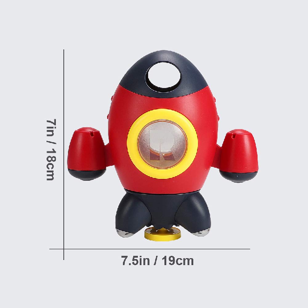 Baby Bath Toys, Space Rocket Shape Bathtub Toys for Toddlers, Spray Water Toys w/ Rotating Fountain, Bathroom Shower Toys for Infants Aged 18 Months 2 3 4 5 Years Old Kids Girls Boys