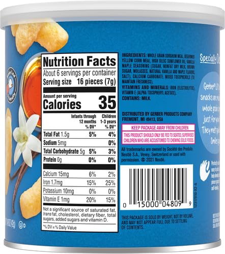 Gerber Lil' Crunchies, Cheddar and Veggie Dip, 1.48 Ounce, 4 Count