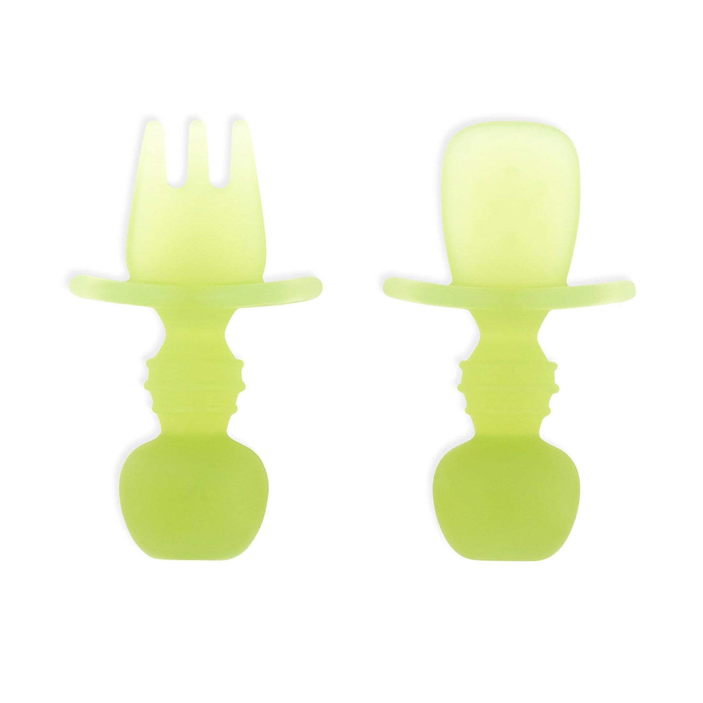 Bumkins Disney Baby Utensils Set, Chewtensils Silicone Spoons for Dipping, Self-Feeding, Baby Led Weaning, Trainer Learning, First Stage Eating, Soft Fork and Spoon, Babies 6 Months, Minnie Mouse