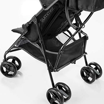 Summer by Ingenuity 3D Mini Convenience Stroller – Lightweight Stroller with Compact Fold, Multi-Position Recline, Canopy with Pop Out Sun Visor and More – Umbrella Stroller for Travel, Pink