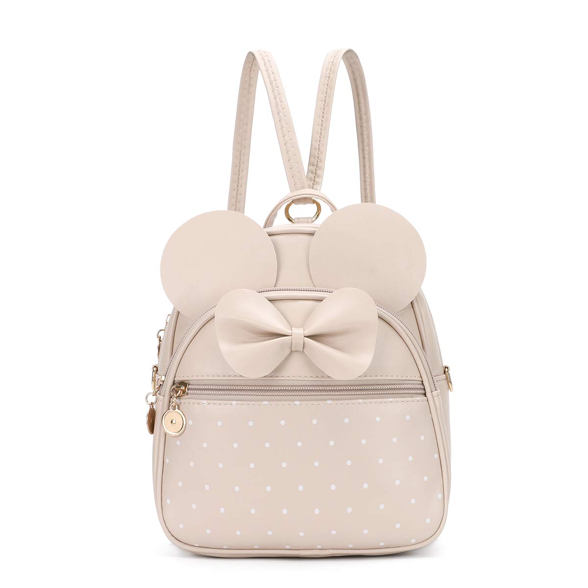 KL928 Girls Bowknot Polka Dot Cute Mini Backpack Small Daypacks Convertible Shoulder Bag Purse for Women