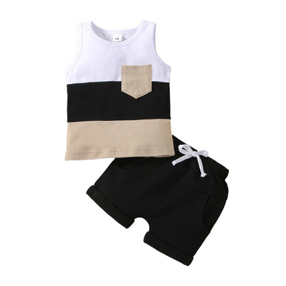 CIYCUIT 2Pcs Baby Boy Summer Clothes Infant Toddler Beach Outfits Sleeveless Tank Tops Shorts Set