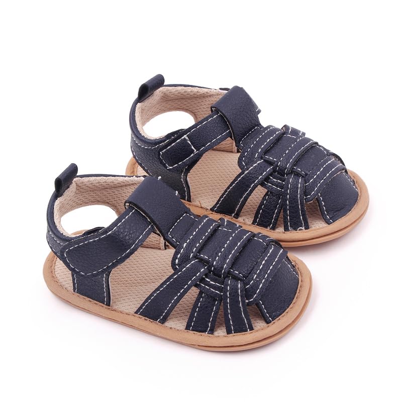 Infant Boys Girls Sandals, Summer Baby Rubber Soles Non-Slip PU Leather Sandals, Newborn Toddler Prewalker First Walking Beach Outdoor Shoes,Infant Toddler Unisex Summer Shoes for babies