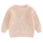 Mubineo Baby Girl Winter Clothes Cute Flower Sweater Crewneck Pullover Long Sleeve Knit Newborn Infant Sweaters