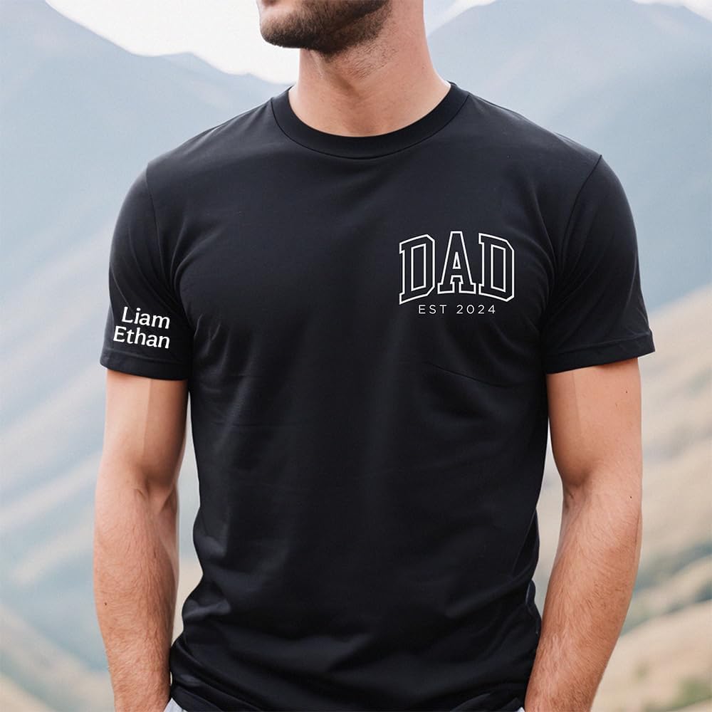 Personalized Dad Shirt, Custom Dad Tshirt, Est Date Daddy T Shirt, Gift for Father, First Time Daddy, Baby Announcement, Grandpa, Papa Gifts