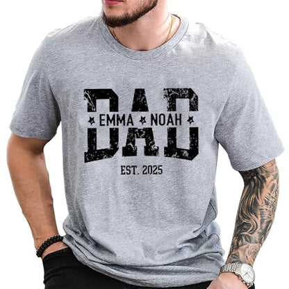Custom Dad Shirt with Kids Names, Personalized Grandpa T-Shirt, Fathers Day Shirts, New Dad Shirt, Gift for Grandpa
