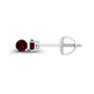 14K Gold Plated 925 Sterling Silver Hypoallergenic 3mm Round Genuine Birthstone Solitaire Screwback Stud Earrings