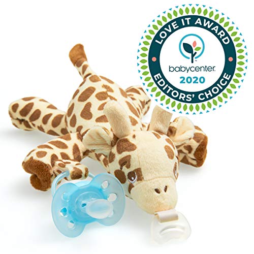 Philips AVENT Soothie Snuggle Pacifier Holder with Detachable Pacifier, 0m+, Giraffe, SCF347/01-1 Count (Pack of 1)