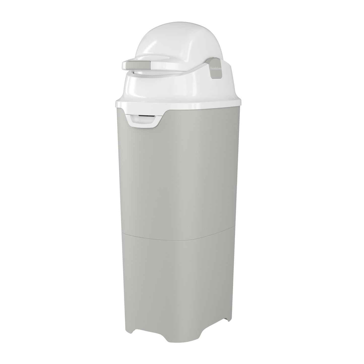 Foundations Tall Diaper Pail with Airtight Lid - Durable & Odorless Diaper Disposal, Large Capacity, Holds up to 60 Newborn Diapers, Refill with Any Bags - Gray