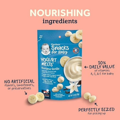 Gerber Baby Snacks Yogurt Melts, Strawberry, 1 Ounce (Pack of 7)