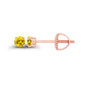 14K Gold Plated 925 Sterling Silver Hypoallergenic 3mm Round Genuine Birthstone Solitaire Screwback Stud Earrings