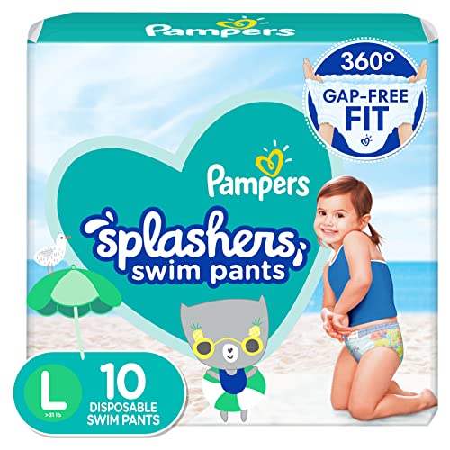 Pampers Swim Diapers - Splashers - Size 2-3, 20 Count, Gap-Free Disposable Baby Swimming Pants