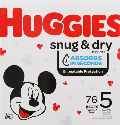 Huggies Size 1 Diapers, Snug & Dry Newborn Diapers, Size 1 (8-14 lbs), 38 Count, Packaging May Vary