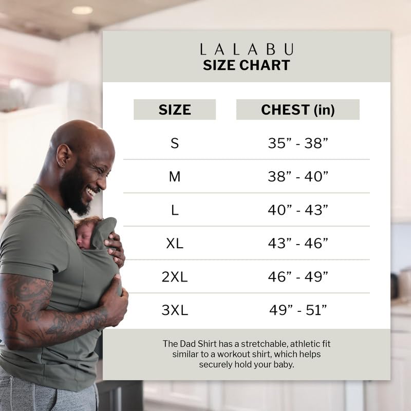 Lalabu The Dad Shirt | Hands-Free Baby Carrier for Dad with Kangaroo Pouch | Engineered for Bonding, Safety, & Comfort for Newborns Up to 15 Lbs. | CPSC Approved