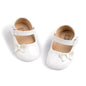 Meckior Infant Baby Girls Soft Sole Bowknot Princess Wedding Dress Mary Jane Flats Prewalker Newborn Light Baby Sneaker Shoes