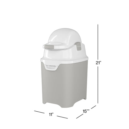 Foundations Mini Diaper Pail with Airtight Lid - Durable & Odorless Diaper Disposal, Large Capacity, Holds up to 30 Newborn Diapers, Refill with Any Bags - Pink